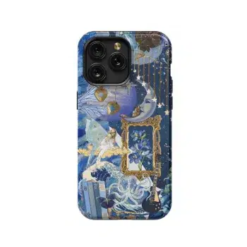 Celestial Blue Stars Phone Case iPhone Samsung Pixel & More - Image 1