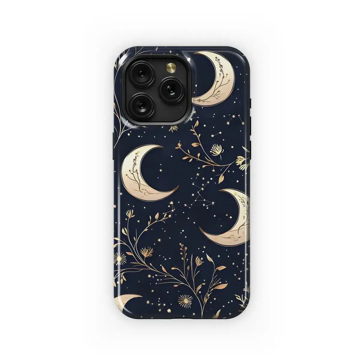 Celestial Gold Moon Flora Pattern Phone Case iPhone Samsung Cover Pixel 5247 - Image 1
