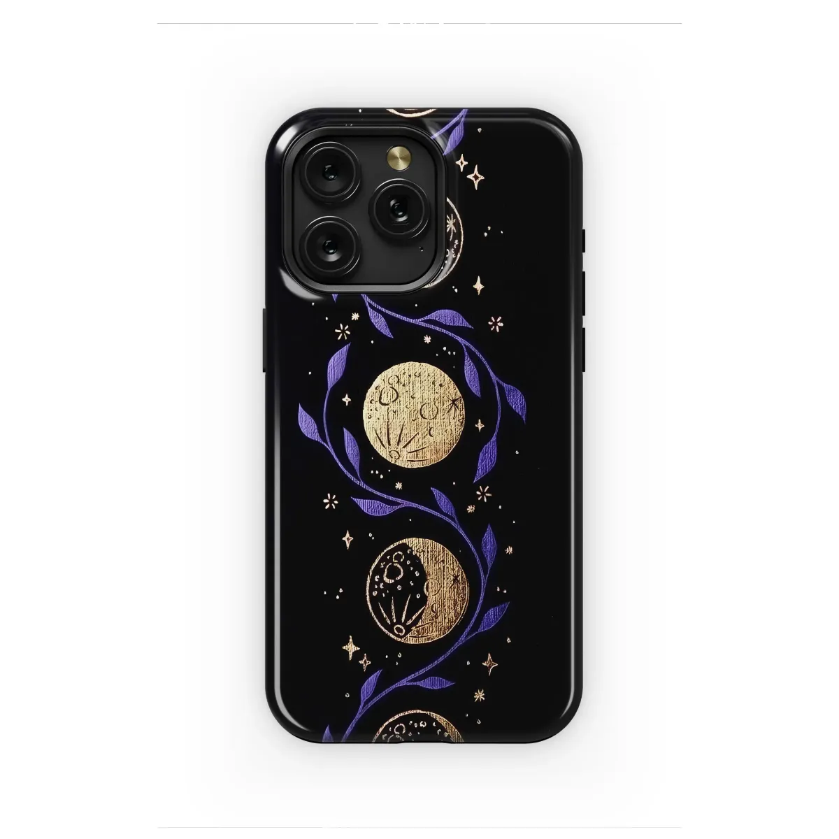 Celestial Golden Moon Phase Vine Phone Case iPhone Samsung Cover Pixel 7660 - Image 1