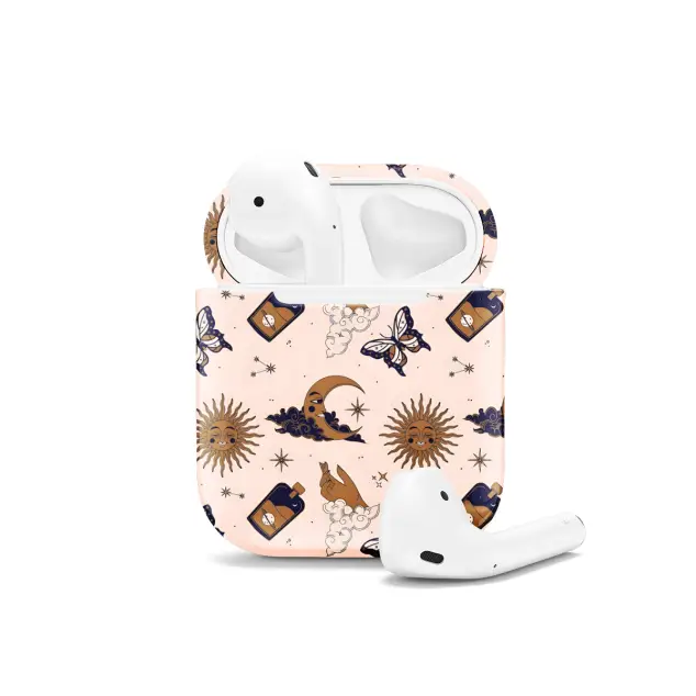Celestial Moon and Sun Butterfly AirPods Case AirPods Pro AirPods Pro 2 AirPods 3 AirPods 2 Glossy 1068