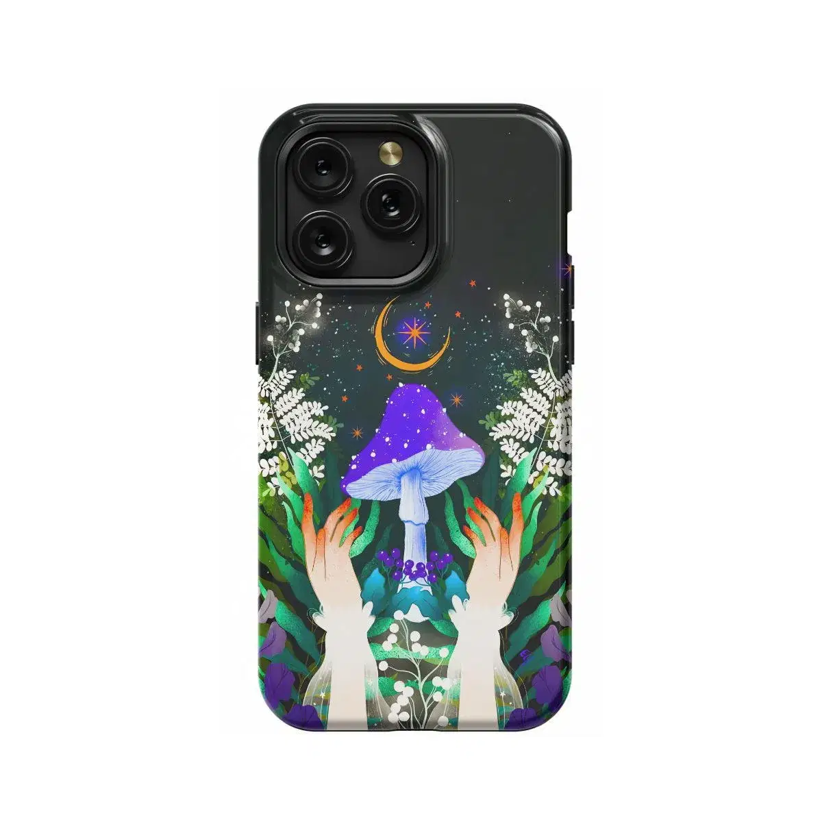 Celestial Mushroom Floral Hands Phone Case iPhone Samsung Pixel & More - Image 1