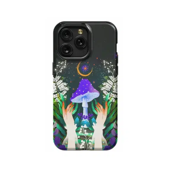 Celestial Mushroom Floral Hands Phone Case iPhone Samsung Pixel & More - Image 1