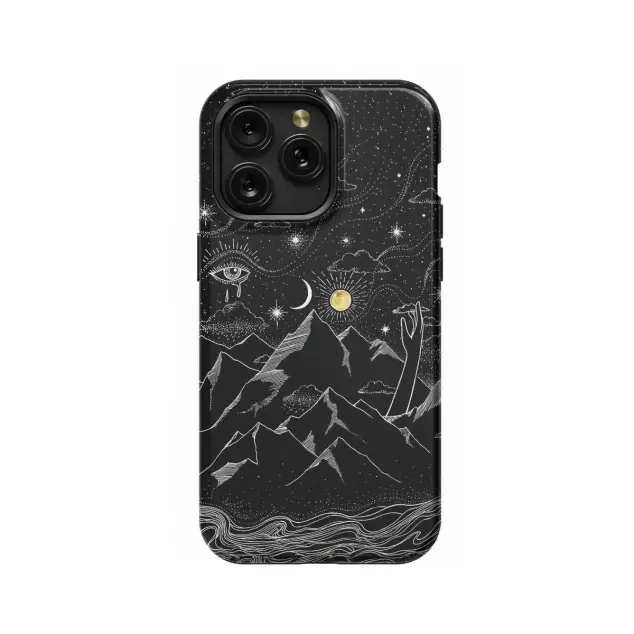 Celestial Night Moon Mountain Phone Case iPhone Samsung Pixel & More