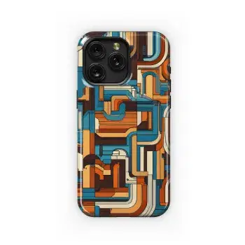 Checker Mid Century Phone Case iPhone Samsung Cover Pixel 3601 - Image 1