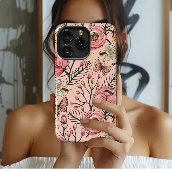 Cherry Blossoms, Mt. Fuji Phone Case iPhone Samsung Cover Pixel 5459 - Image 1