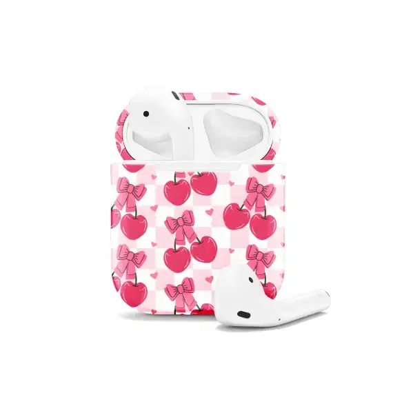 Cherry Checkered Coquette AirPods Case AirPods Pro AirPods Pro 2 AirPods 3 AirPods 2 Glossy 1261 - Image 1