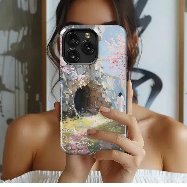 Cherry Moon Blossom Dreamscape Phone Case iPhone Samsung Cover Pixel 5100 - Image 1