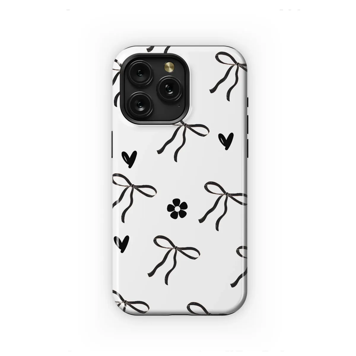 Chic Coquette Bow & Heart Doodle Phone Case iPhone Samsung Cover Pixel 8104 - Image 1