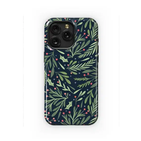 Christmas Foliage Botanical Seamless Pattern Phone Case iPhone Samsung Cover Pixel 2129 - Image 1
