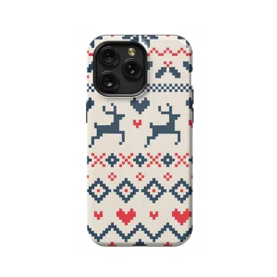 Christmas Pattern Reindeer Phone Case iPhone Samsung Pixel & More - Image 1