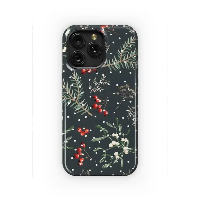 Christmas Seamless Pattern Mistletoe Phone Case iPhone Samsung Cover Pixel 2120