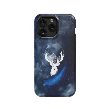 Circle Night Court Symbol Reindeer Feather Acotar Acomaf Velaris Mountain Night Phone Case iPhone Samsung Pixel & More - Image 1