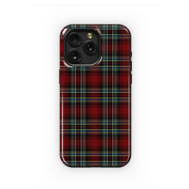 Classic Red Tartan Plaid Scottish Print Design Phone Case Cover for iPhone 17 Pro Max 16 15 Plus 14 13 Mini Samsung S25 S24 Pixel 10 9 8321