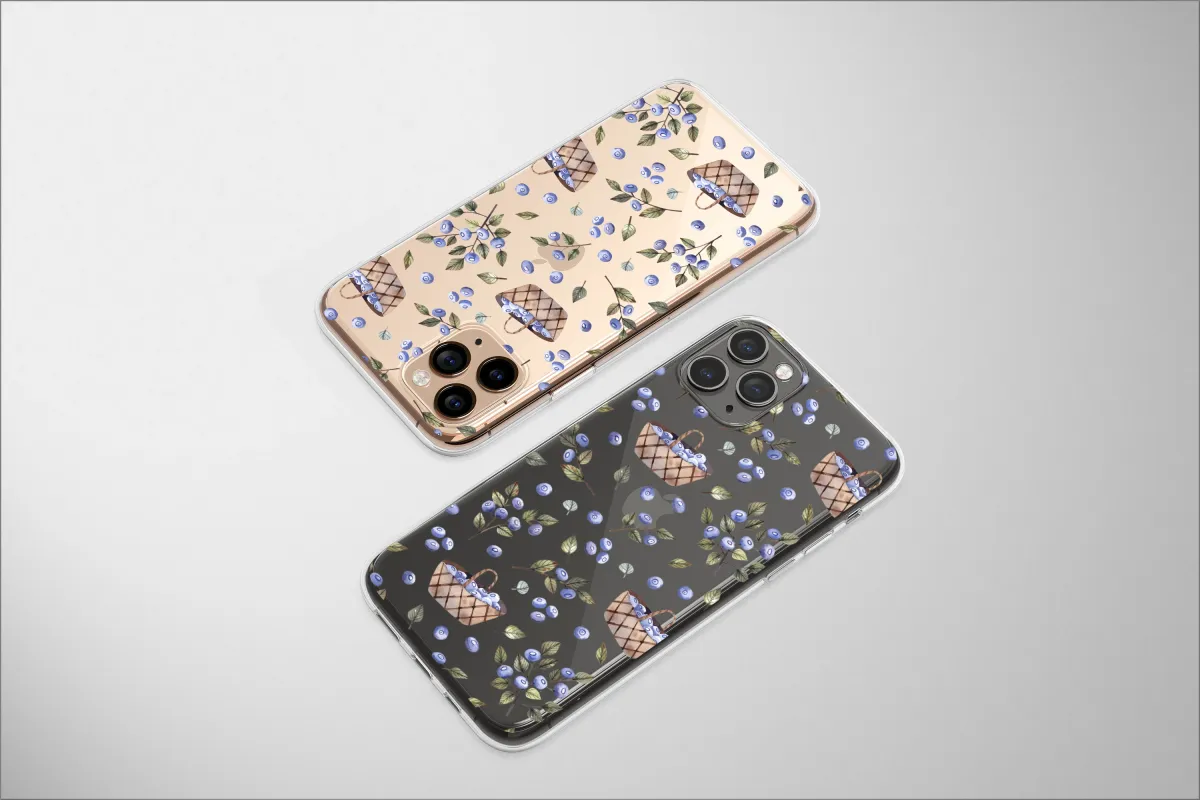 Clear A Basketful of Summer Berries Phone Case iPhone Samsung Cover Pixel 6692 - Image 1