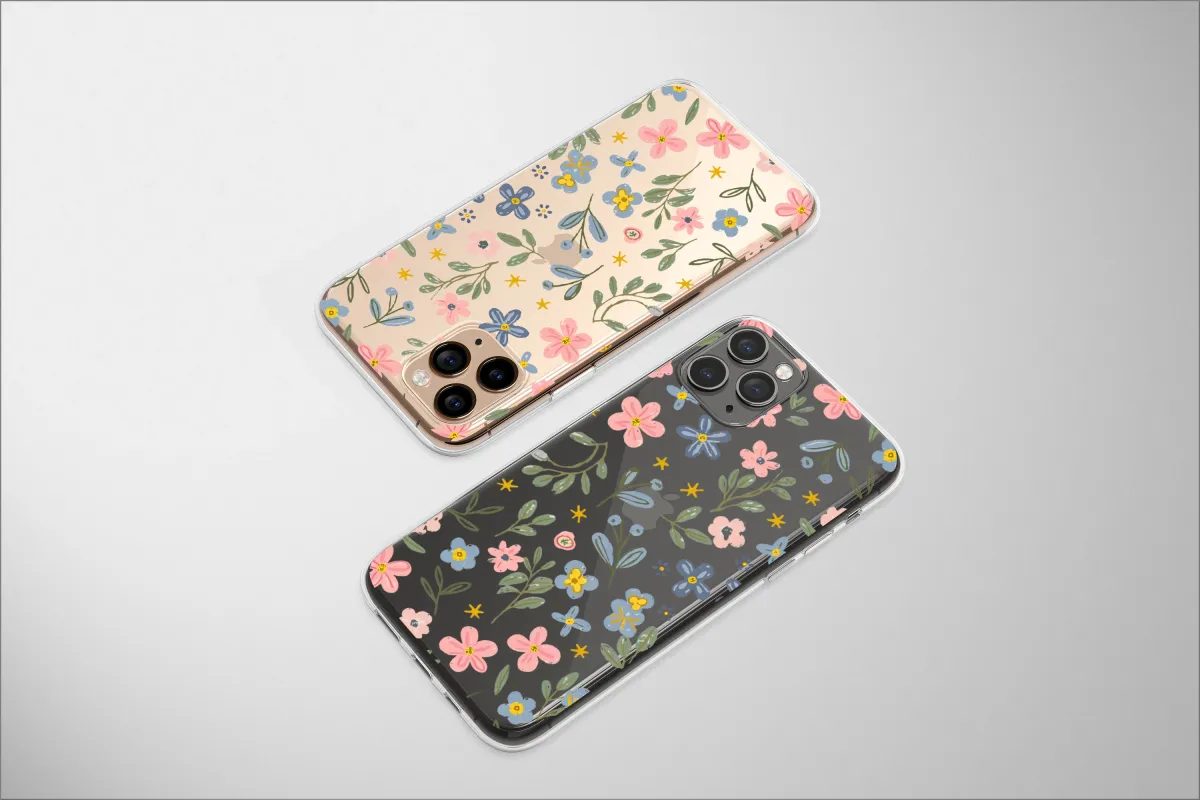 Clear A Dance of Starlight Wildflowers Phone Case iPhone Samsung Cover Pixel 6688 - Image 1