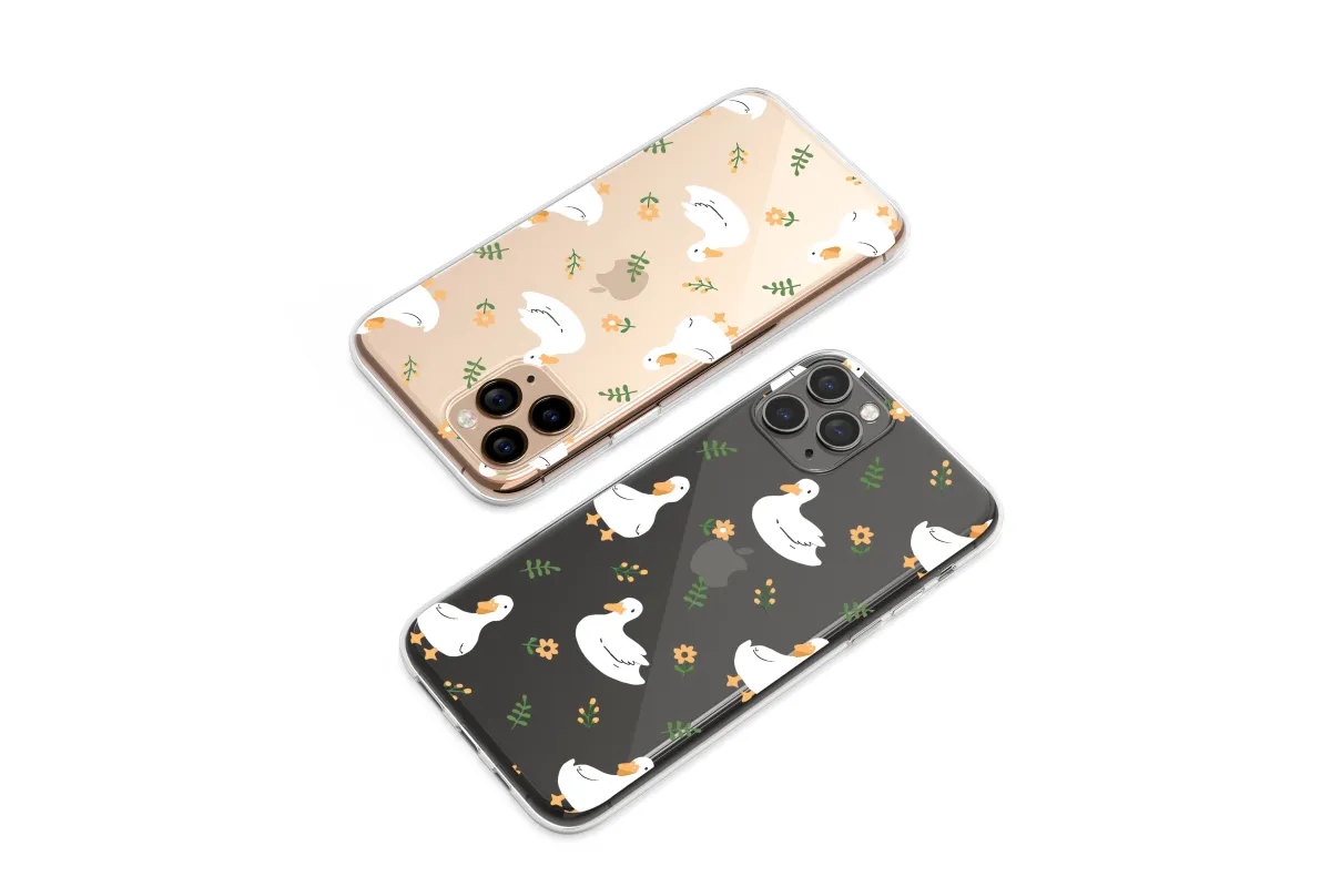 Clear A Ducks Floral Midnight Wander Phone Case iPhone Samsung Cover Pixel 6451 - Image 1