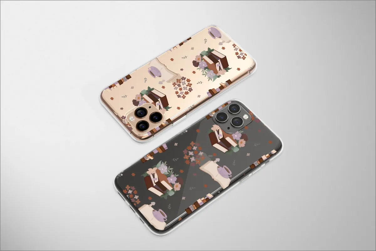 Clear A Garden of Literary Dreams Phone Case iPhone Samsung Cover Pixel 6792 - Image 1