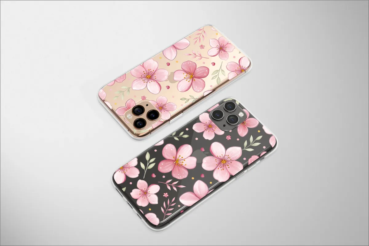 Clear A Gentle Whisper of Sakura Blossoms Phone Case iPhone Samsung Cover Pixel 6754 - Image 1