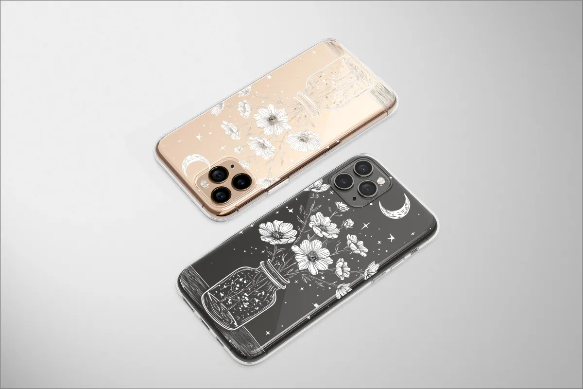 Clear A Jar of Night Sky Blooms Phone Case iPhone Samsung Cover Pixel 6699 - Image 1