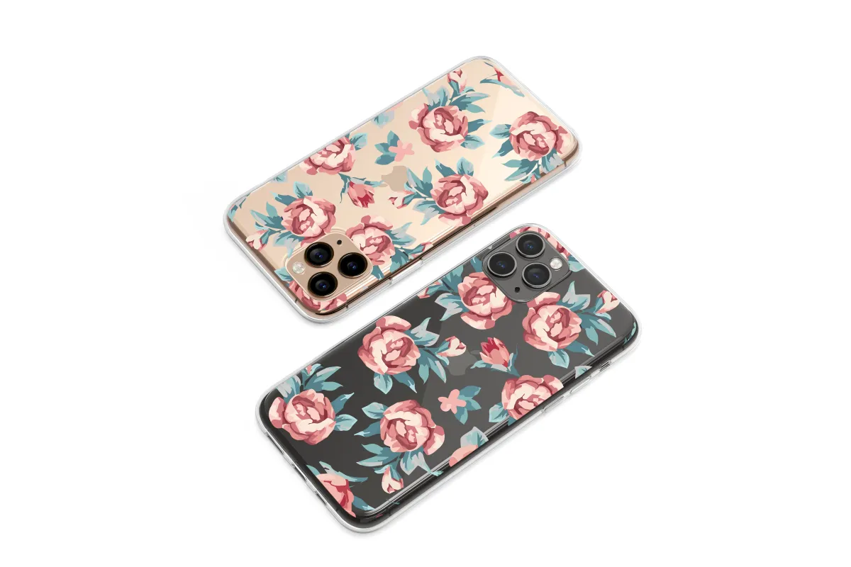 Clear A Nocturne of Vintage Roses Phone Case iPhone Samsung Cover Pixel 6509 - Image 1