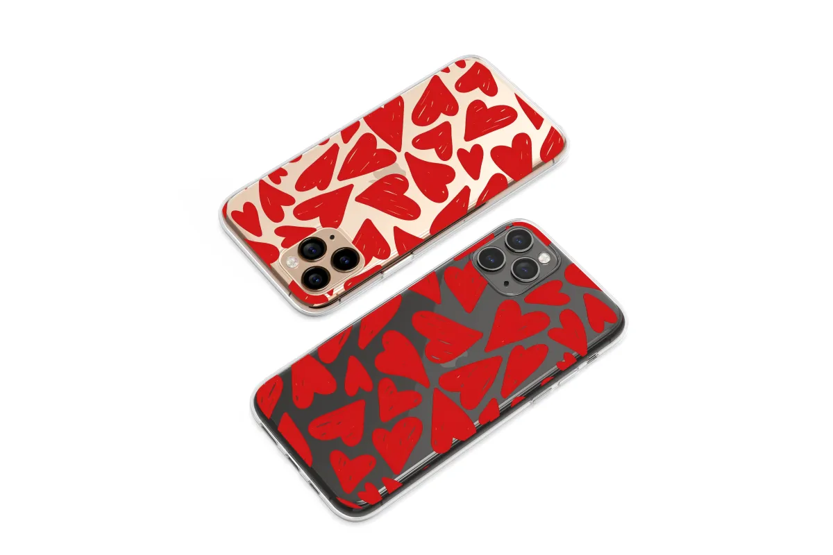 Clear A Sweet Riot of Hearts Phone Case iPhone Samsung Cover Pixel 6389 - Image 1