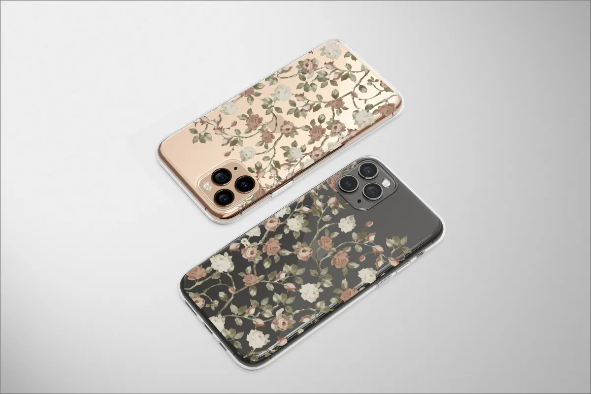 Clear A Tapestry of Faded Roses Phone Case iPhone Samsung Cover Pixel 6664 - Image 1