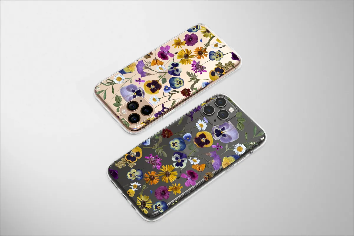 Clear A Tapestry of Pressed Petals Phone Case iPhone Samsung Cover Pixel 6656 - Image 1