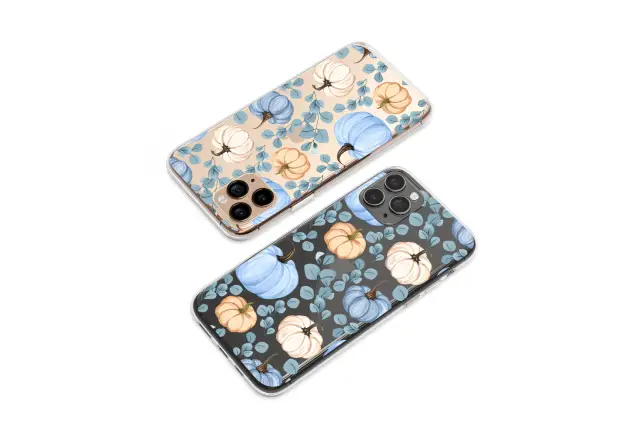 Clear Autumn Eucalyptus Pumpkin Dream Phone Case iPhone Samsung Cover Pixel 7380