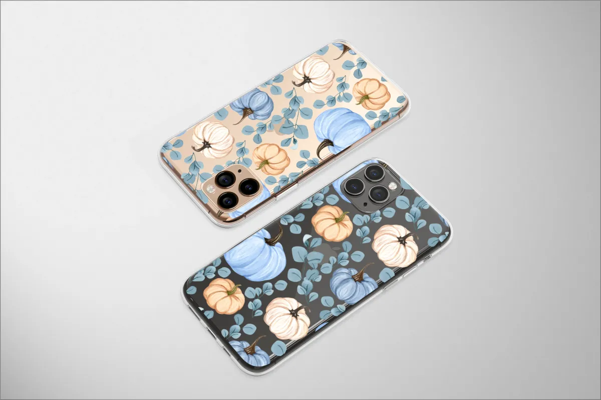 Clear Autumn Harvest in Hues of Blue Phone Case iPhone Samsung Cover Pixel 6693 - Image 1