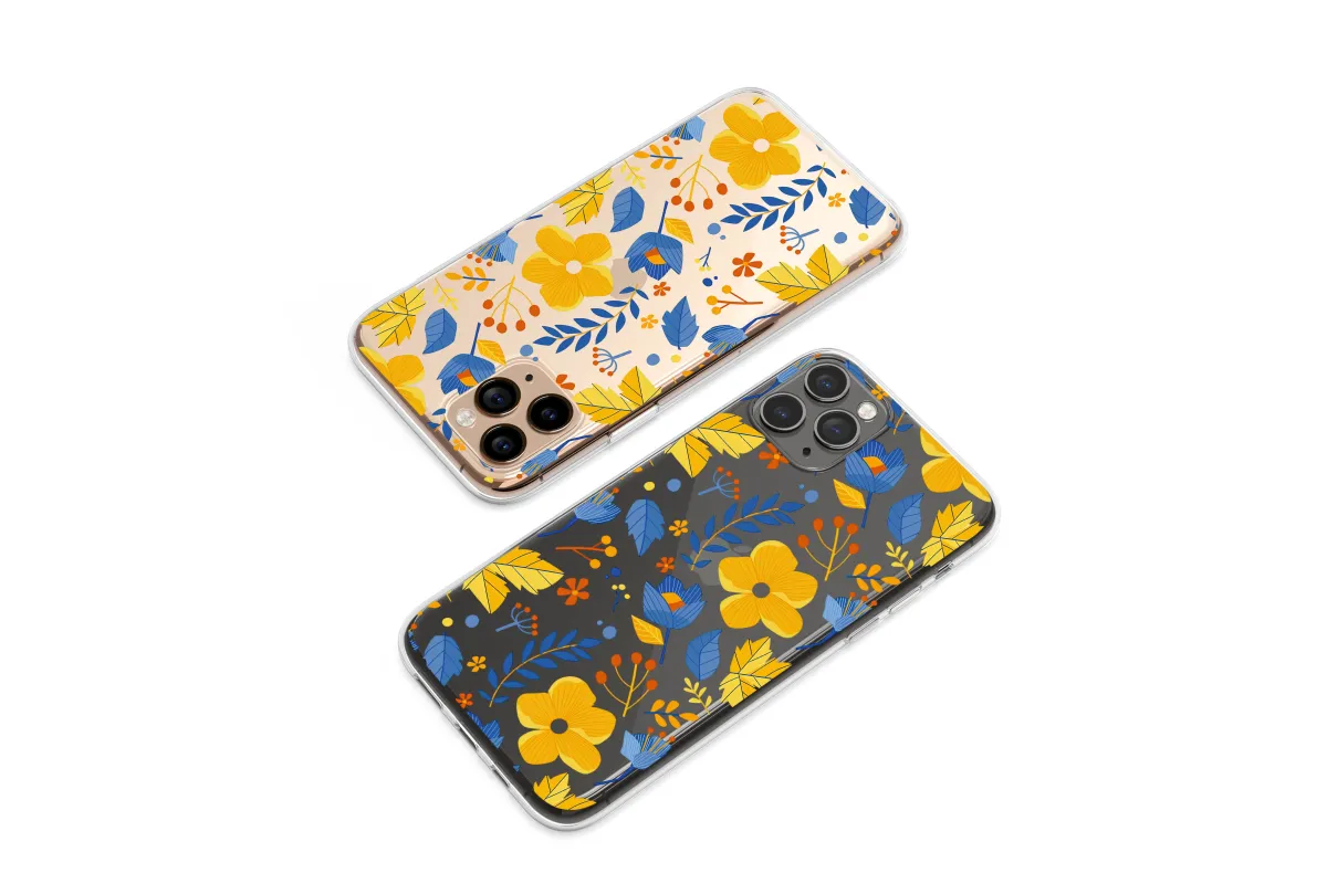Clear Autumn Midnight Garden Floral Art Phone Case iPhone Samsung Cover Pixel 7960 - Image 1