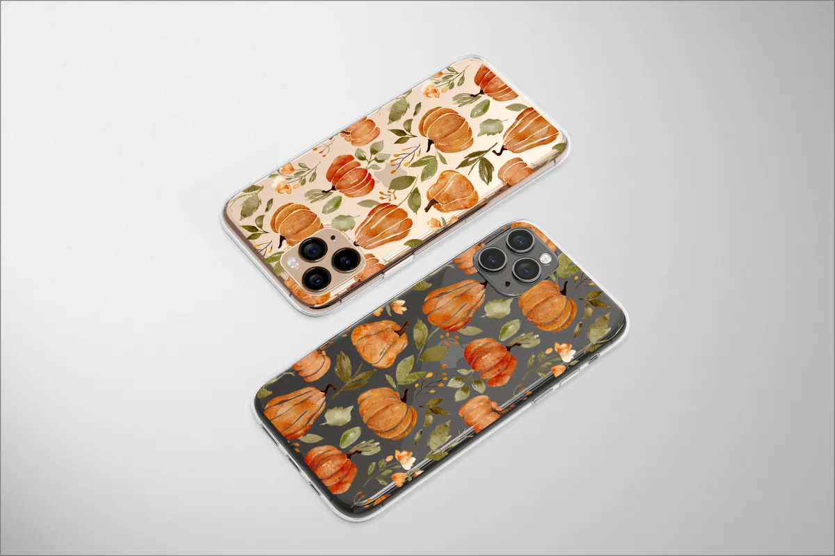 Clear Autumns Gentle Pumpkin Harvest Phone Case iPhone Samsung Cover Pixel 6791 - Image 1