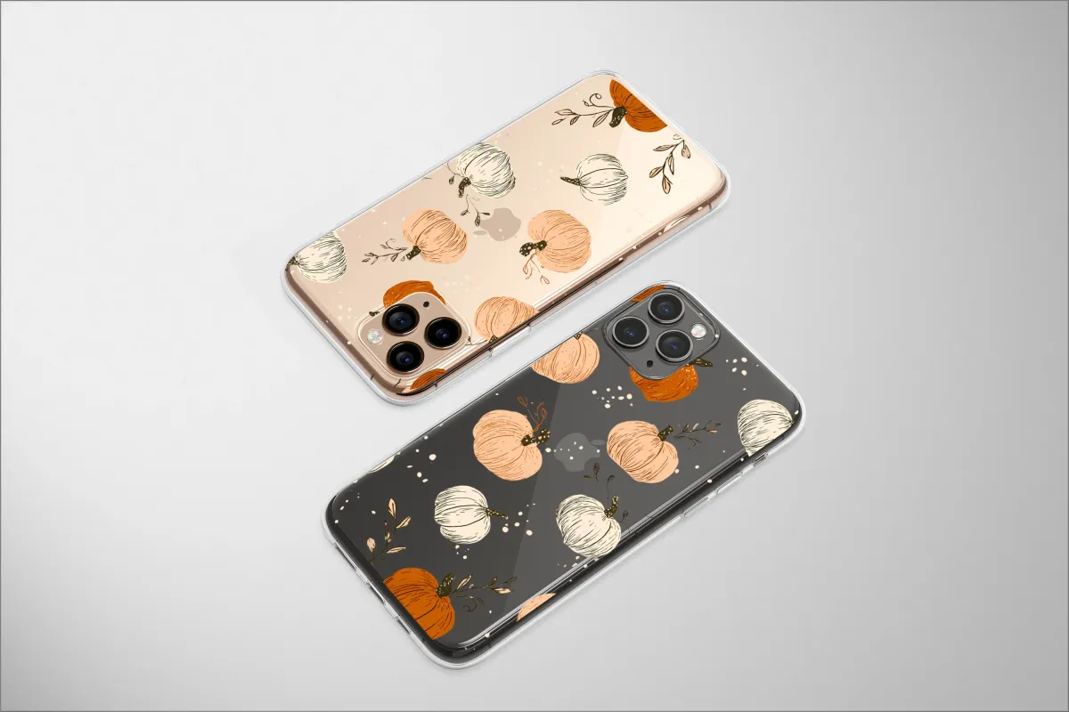 Clear Autumns Rustic Pumpkin Sketchbook Phone Case iPhone Samsung Cover Pixel 6691 - Image 1