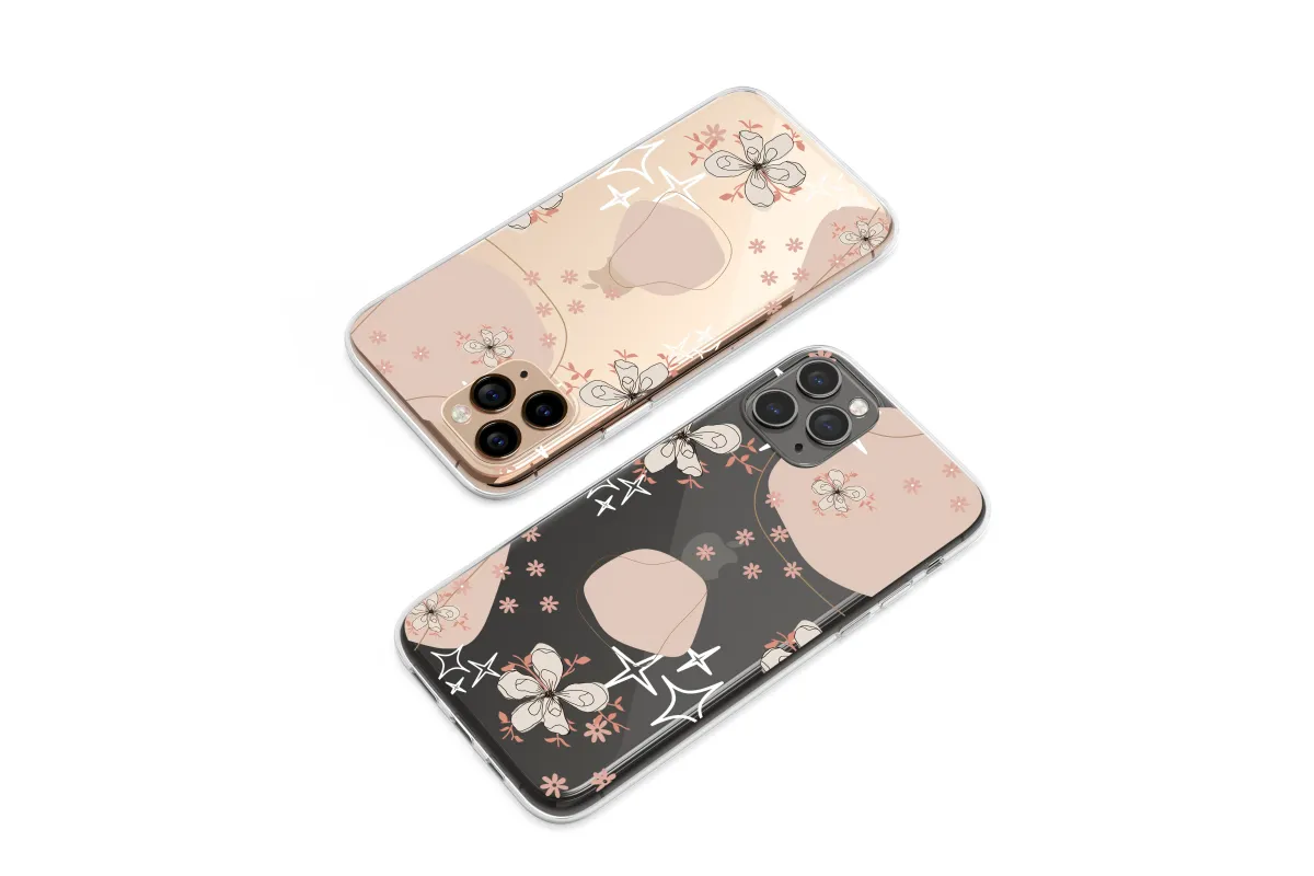 Clear Celestial Blooms at Midnight Phone Case iPhone Samsung Cover Pixel 6576 - Image 1