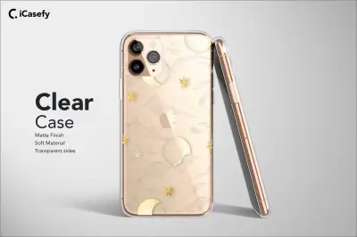 Clear Celestial Phone Case Moon Stars Mystical Cover - Image 2