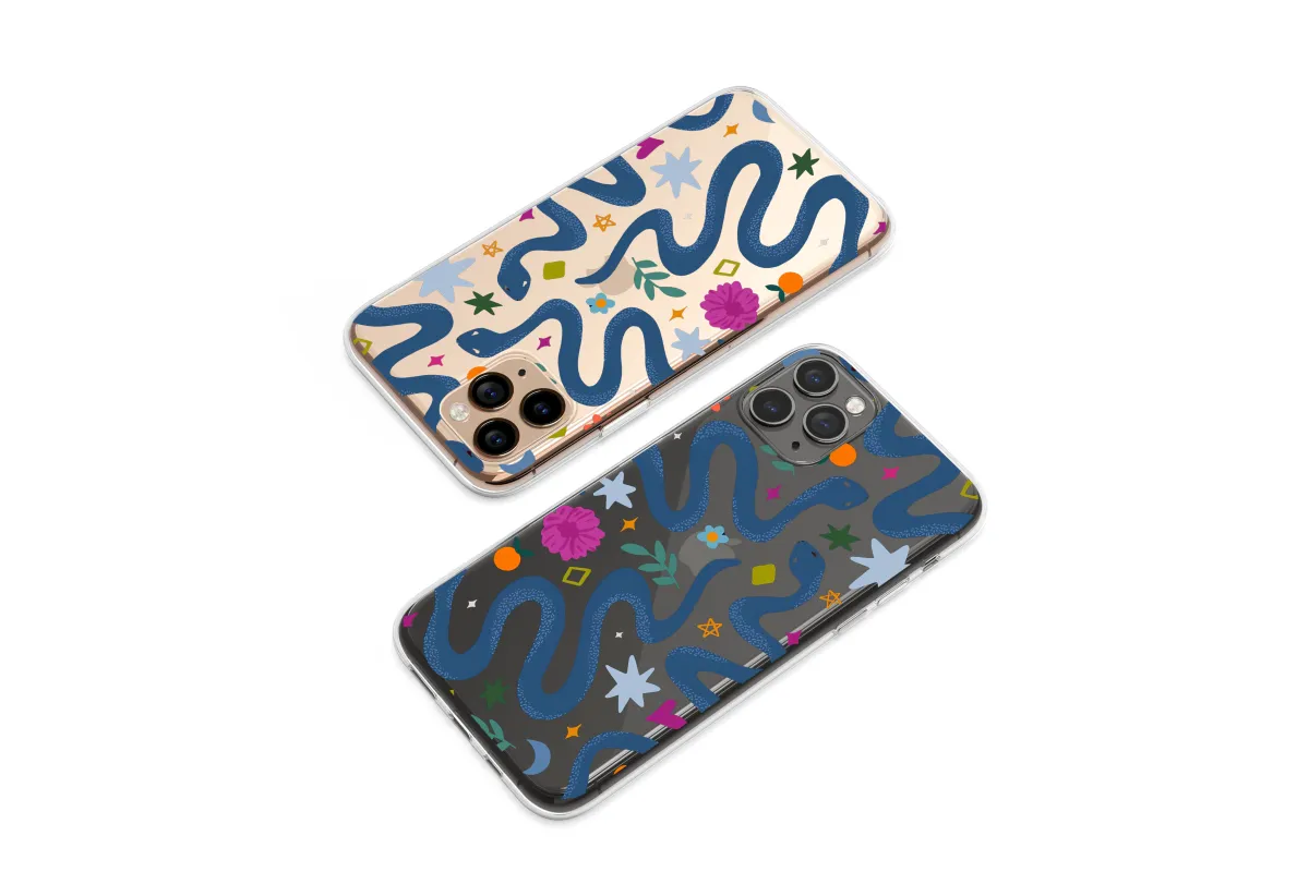 Clear Celestial Serpent Dreamscape Art Phone Case iPhone Samsung Cover Pixel 7631 - Image 1