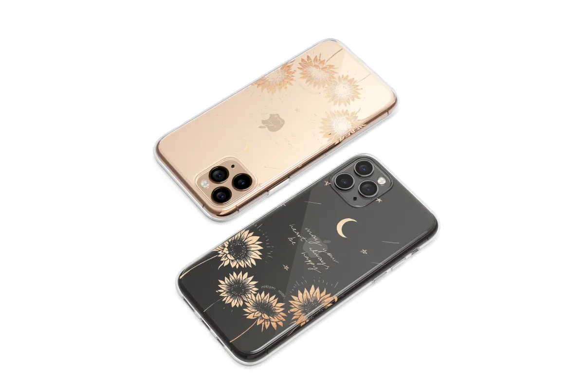 Clear Celestial Sunflowers Starry Night Phone Case iPhone Samsung Cover Pixel 6207 - Image 1