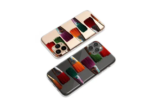 Clear Clear Abstract Paintbrush Glitch Art Graphic Phone Case Cover for iPhone 17 Pro Max 16 15 Plus 14 13 Mini Samsung S25 S24 Pixel 10 9 8276