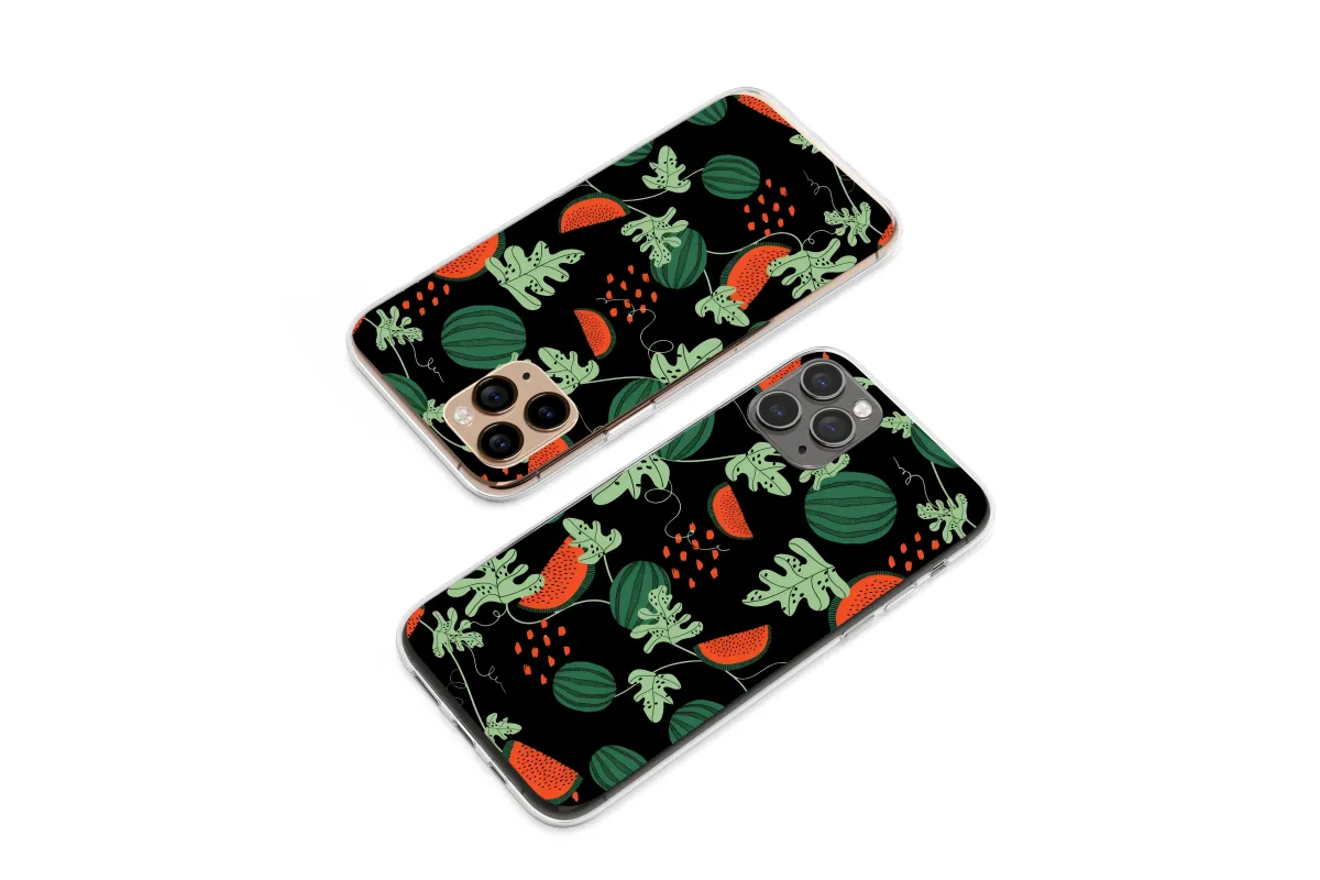 Clear Clear Abstract Watermelon Glitch Art Summer Fruit Design Phone Case Cover for iPhone 17 Pro Max 16 15 13 Samsung S25 S24 Pixel 8760 - Image 1