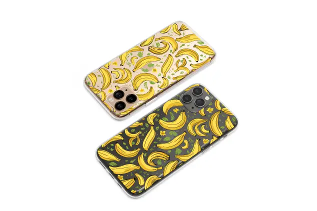 Clear Clear Artistic Banana Fruit Pattern Summer Design Phone Case Cover for iPhone 17 Pro Max 16 15 13 Samsung S26 S25 Pixel 9814