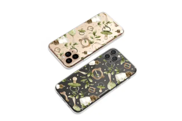 Clear Clear Boho Watercolor Baby Essentials Pattern Phone Case Cover for iPhone 17 Pro Max 16 15 Plus 14 13 Mini Samsung S26 S25 Pixel 10 9 9868