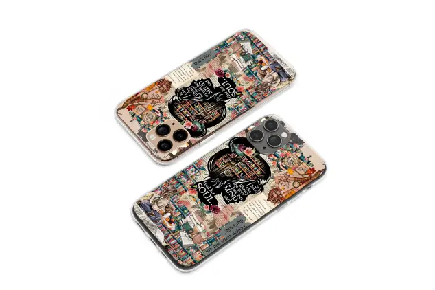 Clear Clear Book Lover Library Collage Reader Gift Phone Case Cover for iPhone 17 Pro Max 16 15 Plus 14 13 Mini Samsung S26 S25 Pixel 10 9 9973