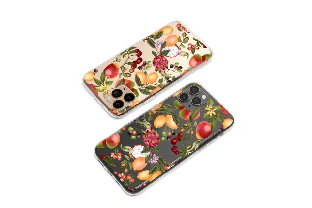 Clear Clear Botanical Tropical Fruit Pattern Colorful Summer Illustration Phone Case Cover for iPhone 17 15 13 Samsung S26 S25 9793