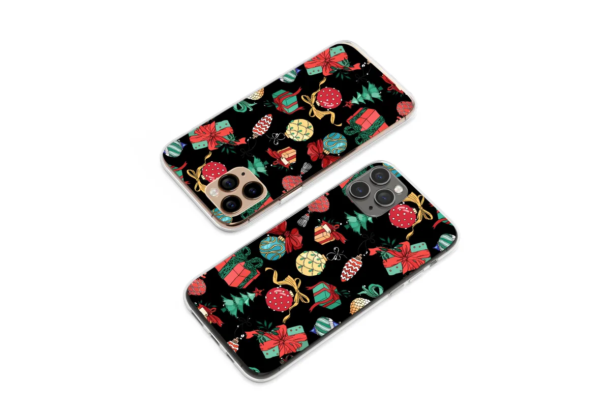 Clear Clear Colorful Christmas Tree and Present Illustration Phone Case Cover for iPhone 17 Pro Max 16 15 13 Samsung S25 S24 Pixel 8665 - Image 1