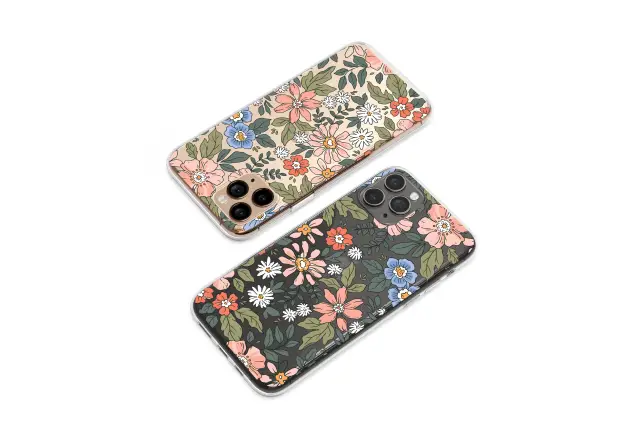 Clear Clear Cottagecore Wildflower Meadow Pattern Illustration Phone Case Cover for iPhone 17 Pro Max 16 15 13 Samsung S26 S25 Pixel 9923