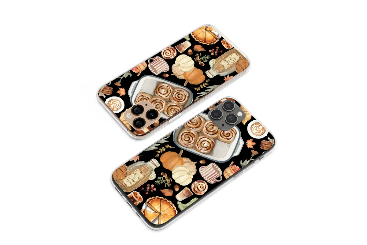 Clear Clear Cozy Autumn Collage Watercolor Illustration Phone Case Cover for iPhone 17 Pro Max 16 15 13 Samsung S25 S24 Pixel 8762 - Image 1