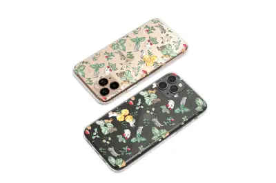 Clear Clear Cute Bunny Floral Strawberry Garden Pattern Phone Case Cover for iPhone 17 Pro Max 16 15 13 Samsung S26 S25 Pixel 10085 - Image 2