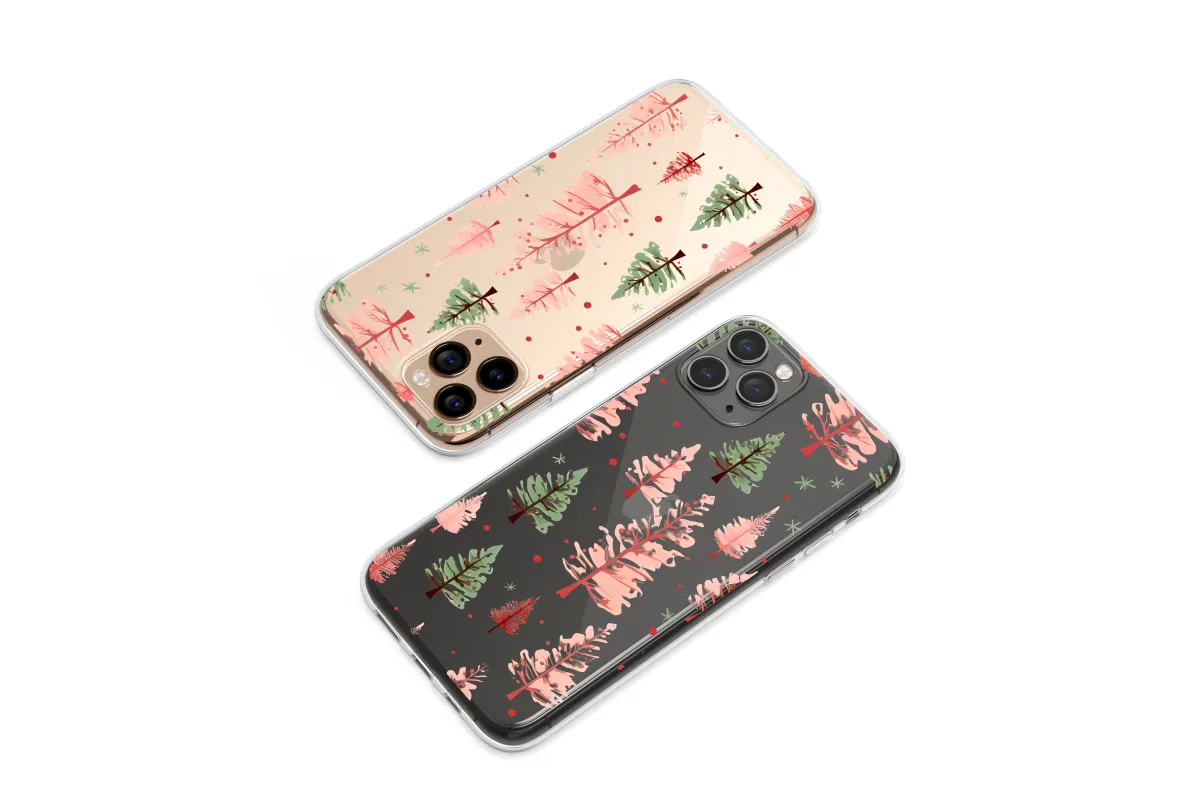 Clear Clear Glitch Art Christmas Tree Festive Abstract Pattern Phone Case Cover for iPhone 17 Pro Max 16 15 13 Samsung S25 S24 Pixel 8731 - Image 1