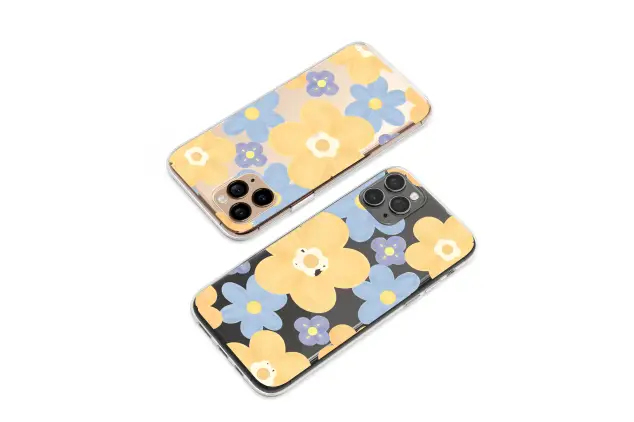 Clear Clear Groovy Floral Retro Flower 70s Pastel Botanical Art Phone Case Cover for iPhone 17 Pro Max 16 15 13 Samsung S26 S25 Pixel 9953