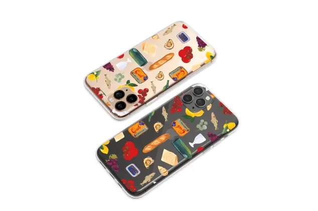 Clear Clear Mediterranean Picnic Foodie Illustration Phone Case Cover for iPhone 17 Pro Max 16 15 Plus 14 13 Mini Samsung S26 S25 Pixel 10 9 9891