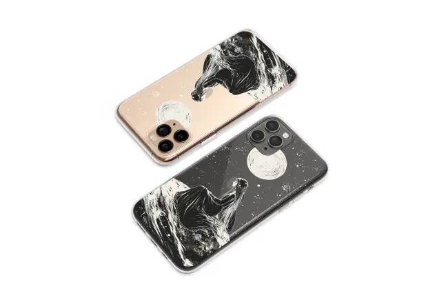 Clear Clear Monochrome Lunar Goddess Glitch Art Design Phone Case Cover for iPhone 17 Pro Max 16 15 13 Samsung S26 S25 Pixel 9700